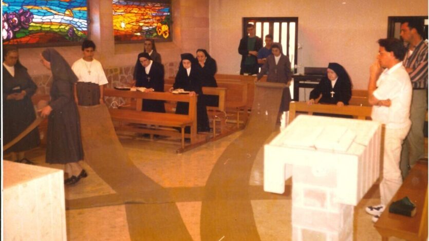 In de kapel bij de zusters in Cremisan